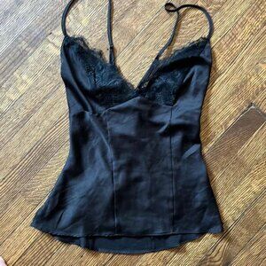 Vintage Guess Satin Spaghetti Strap Top with Lace